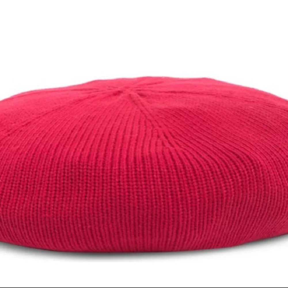 Michael Kors Classic Rib Beret - Hot Red - Picture 2 of 2